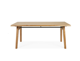 Aubrey White Oak Dining Table (180cm) with 4 Y Wood Dining Chair, Black Set